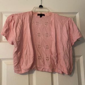 Pink cropped Shaw with detailed backing